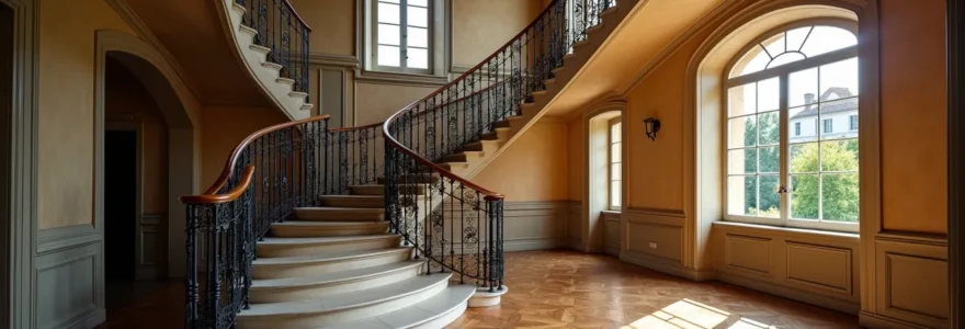 Maison stéphanoise à étages avec escalier intérieur élégant et lumière naturelle