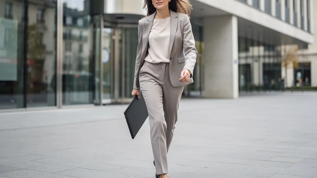 Femme en tenue professionnelle décontractée portant des lunettes de soleil Cartier en ville