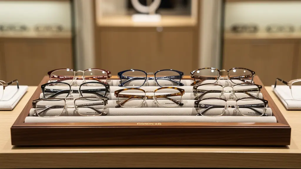 Présentoir de lunettes de soleil Cartier en boutique optique haut de gamme